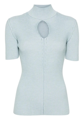 FENDI cut-out detail knitted top - Blue