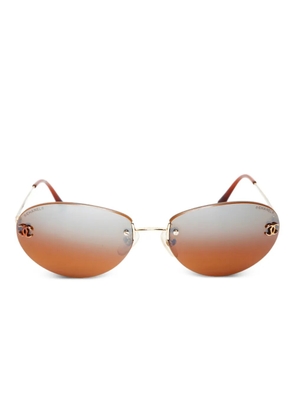 CHANEL Pre-Owned 2000s CC rimless sunglasses - Brown
