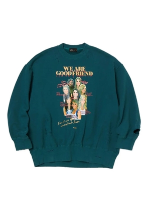 Kolor graphic-print distressed sweatshirt - Green