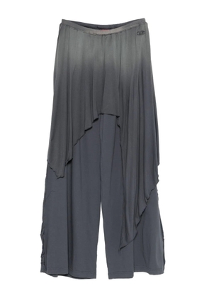 Diesel logo-detail ruffled trousers - Grey