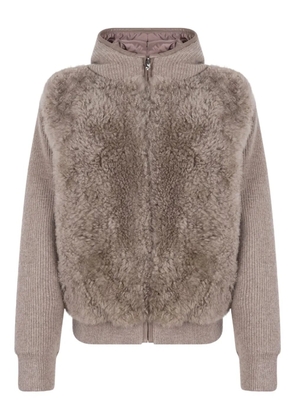 Antonio Arnesano hooded zip-up cardigan - Neutrals