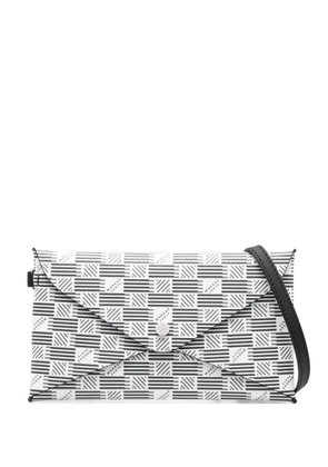 Moreau geometric-pattern clutch bag - White