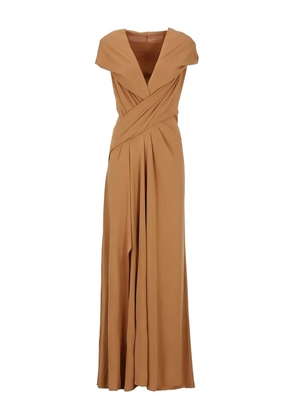 Alberta Ferretti draped-detailing maxi dress - Brown