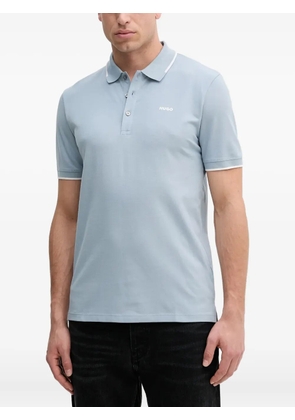 HUGO logo-detail polo shirt - Blue