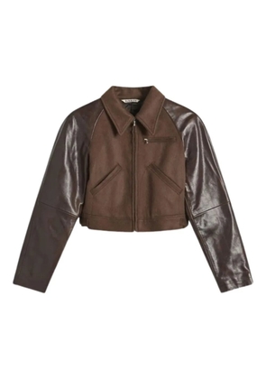Auralee pointed-colar jacket - Brown