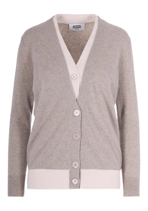 ALPHA STUDIO button cashmere cardigan - Neutrals