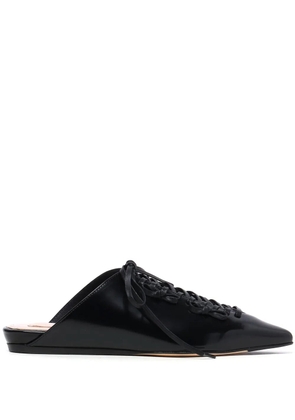 Simone Rocha lace-up mules - Black
