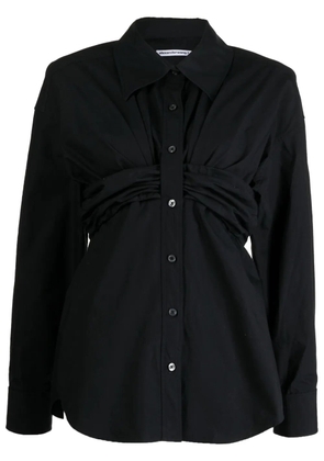 Alexander Wang ruched-detail cotton shirt - Black