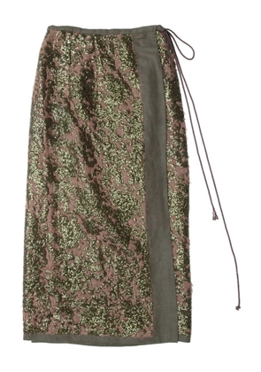 Muller Of Yoshiokubo Radiant sequin-embellished wrap skirt - Green