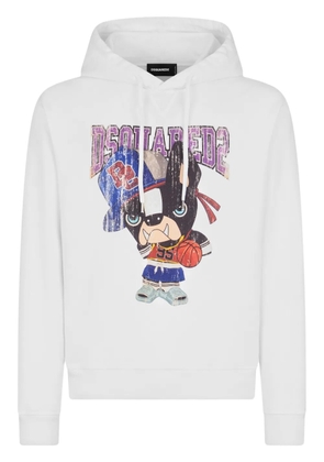 DSQUARED2 graphic-print cotton hoodie - White