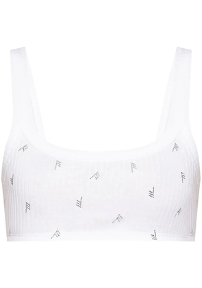 The Attico All-Over Print Logo Top - White