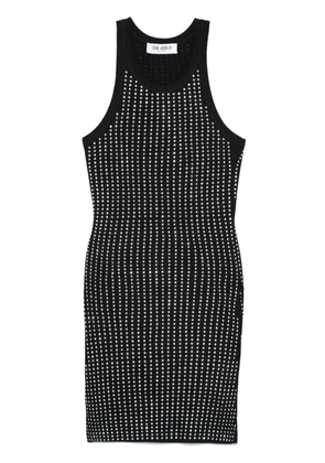 The Attico rhinestonded mini dress - Black