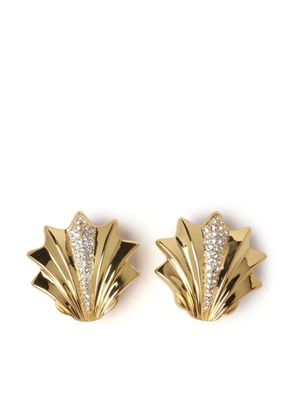 JULIETTA large Metal Shell clip-on earrings - Gold