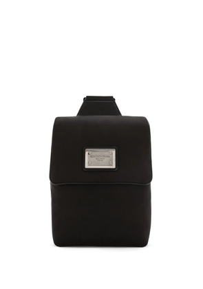 Dolce & Gabbana logo-plaque mini backpack - Black