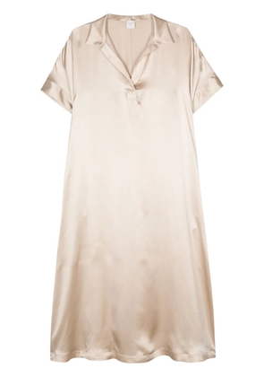 Eleventy satin silk midi dress - Neutrals