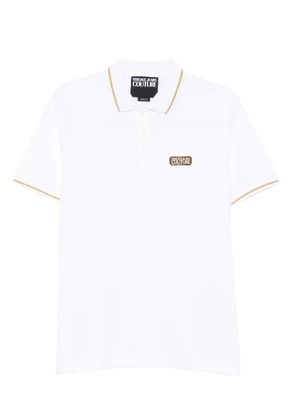 Versace Jeans Couture gold-trimmed logo-detail polo shirt - White