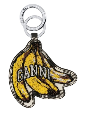 GANNI logo keyring - Black