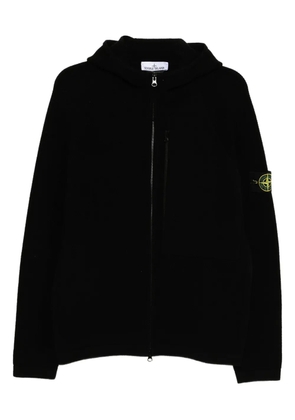 Stone Island logo-patch hoodie - Black