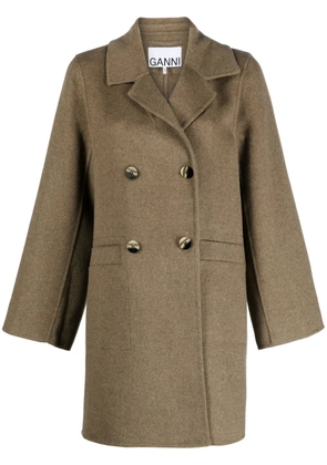 GANNI double-breasted jacket - Brown