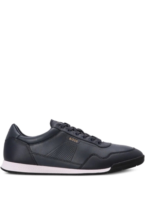 BOSS logo-detail leather sneakers - Blue