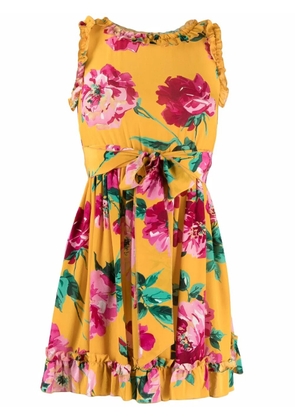 Dolce & Gabbana Pre-Owned 2000s floral-print silk minidress - Yellow