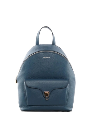 Coccinelle front-pocket leather backpack - Blue