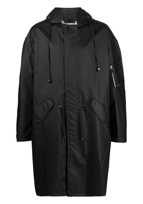 Helmut Lang logo-print drawstring parka - Black