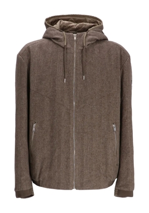 BOSS logo-patch hooded jacket - Brown
