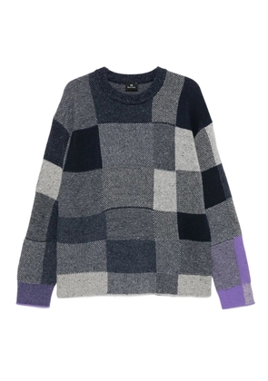 Paul Smith patchwork-panelled sweater - Blue