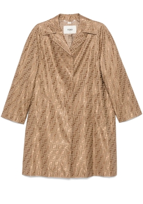 FENDI FF-printed coat - Neutrals