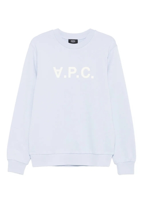 A.P.C. logo-print crew-neck sweatshirt - Blue