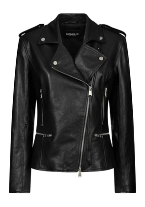 DONDUP asymmetric zip leather jacket - Black