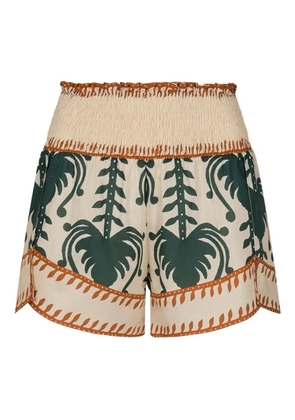 Johanna Ortiz Linka smocked print short - Neutrals