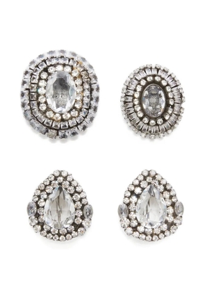 Ermanno Scervino crystal-embellished brooches (set of three) - Silver