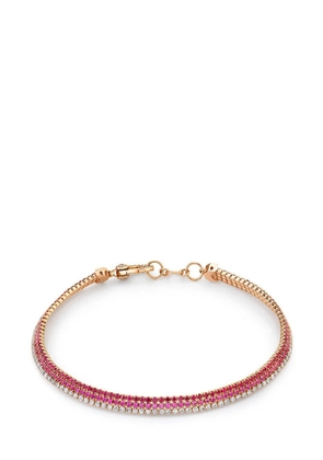SHAY 18kt rose gold triple stack multi-stone bracelet - Pink
