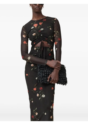 AllSaints Kathy floral-print long-sleeve maxi dress - Black