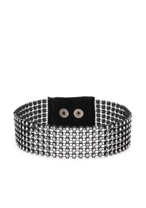 Manokhi crystal-embellished mesh choker - Black