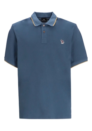 Paul Smith zebra-emblem cotton polo shirt - Blue