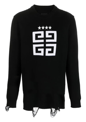 Givenchy 4G-motif distressed cotton sweatshirt - Black