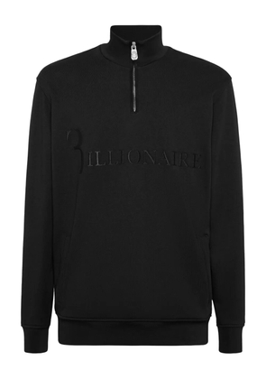 Billionaire embroidered-logo half-zip sweatshirt - Black