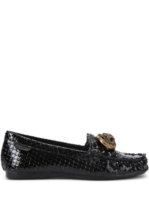 Kurt Geiger London Eagle head detail leather loafers - Black