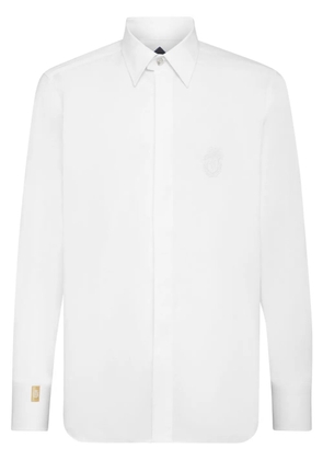 Billionaire logo-embroidered button-up shirt - White