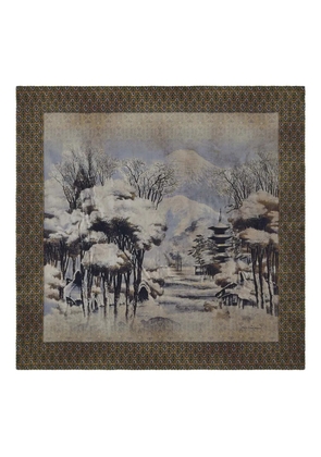 Pierre-Louis Mascia landscape-print scarf - Brown