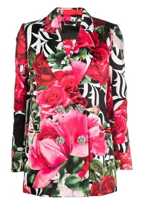 Philipp Plein Romance floral-print blazer - Black