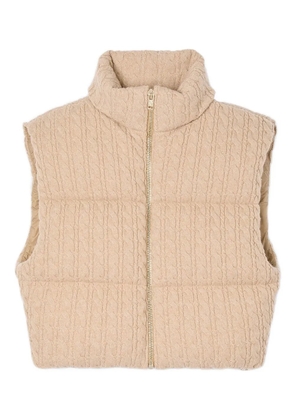 SANDRO cable-knit quilted gilet - Neutrals