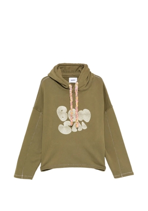 Bonsai embroidered oversized hoodie - Green