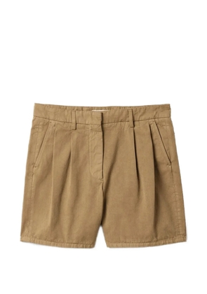 Miu Miu logo-detail tailored shorts - Brown