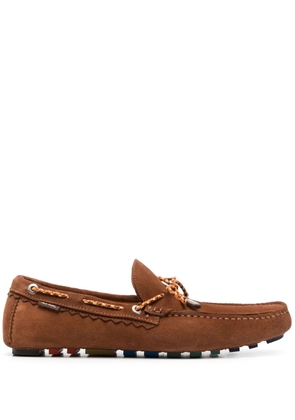 PS Paul Smith tie-fastening suede mocassins - Brown