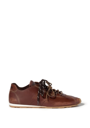 Miu Miu Plume leather sneakers - Brown