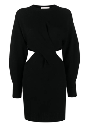 Alexander McQueen cut-out ribbed-knit minidress - Black